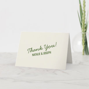 Carte De Remerciements Whimsical Dark Green Retro Mariage coloré