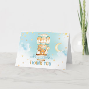 Carte De Remerciements Whimsical Hot Air Balloon Animaux mignons Annivers