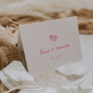 Carte De Remerciements Whimsical Pink Hearts Photo Mariage
