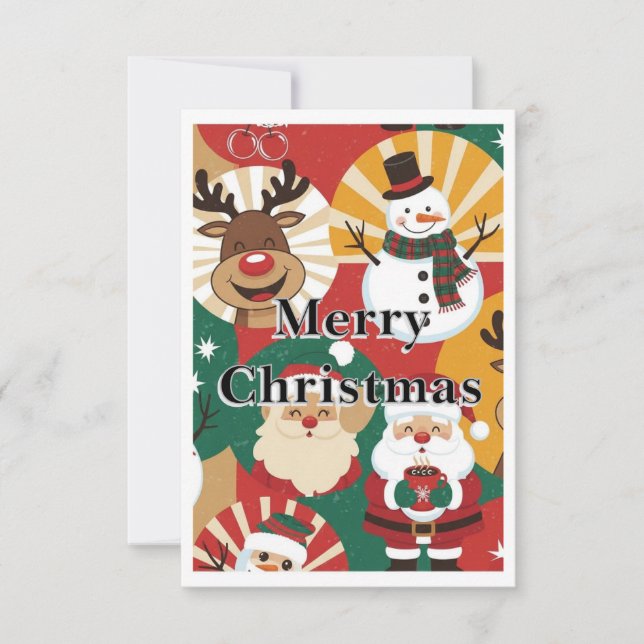 Carte De Remerciements Whimsical Retro Christmas Cheer Card (Devant)