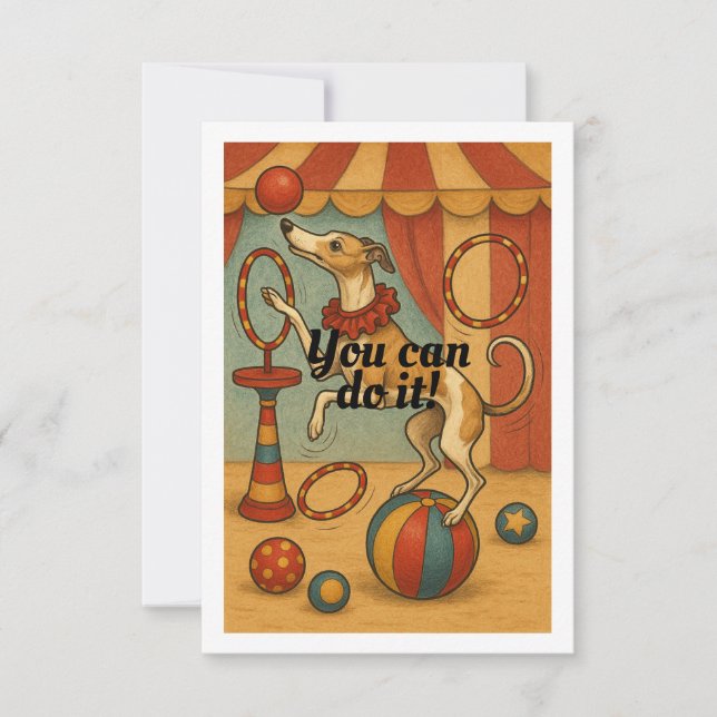 Carte De Remerciements Whippet dans le Cirque (Devant)