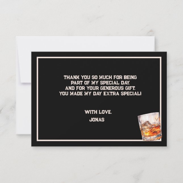 Carte De Remerciements Whiskey alco adultes fêtons anniversaire (Devant)