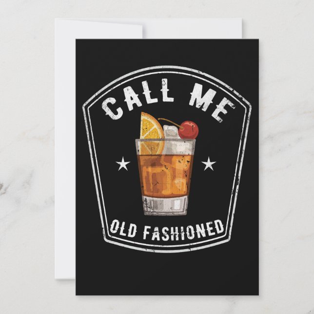 Carte De Remerciements Whiskey M'appelle "vieux mode" (Devant)