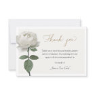 White Rose Funeral & Sympathy Thank You Note Card