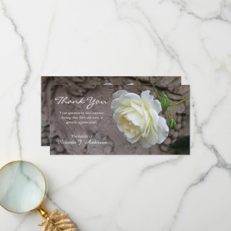 Carte De Remerciements White rose photo floral sympathy