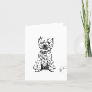 CARTE DE REMERCIEMENTS WHITE TERRIER DE L'OUEST.