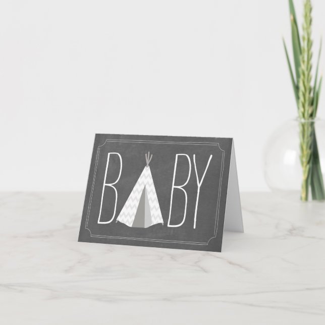 Carte De Remerciements White Tipi Baby Card - Chalk (Devant)