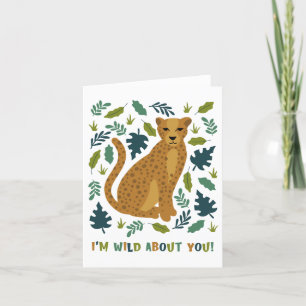 Carte De Remerciements Wild About You Jungle Cheetah Valentine Card