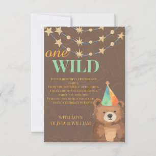 Carte De Remerciements Wild One : Rejoignez-nous pour un premier annivers