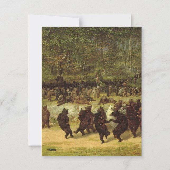 Carte De Remerciements William Holbrook Beard - La danse de l'ours (Devant)