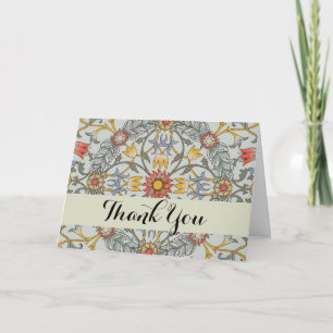 Carte De Remerciements William Morris Floral Circle Flower Illustration