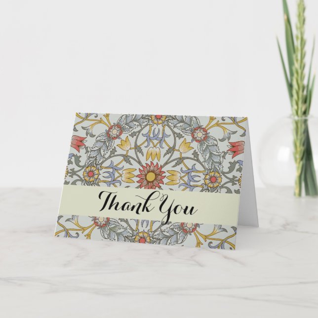 Carte De Remerciements William Morris Floral Circle Flower Illustration (Devant)
