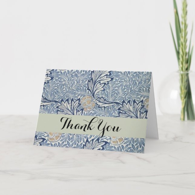 Carte De Remerciements William Morris Flower Floral Design (Devant)