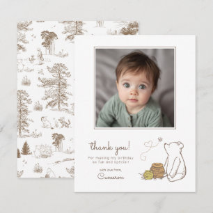 Carte De Remerciements Winnie l'ourson Classique Premier Anniversaire