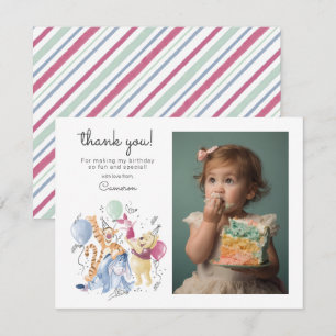 Carte De Remerciements Winnie l'Ourson et ses amis - Ballons Premier Anni