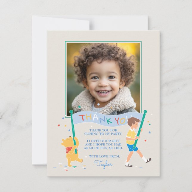Carte De Remerciements Winnie l'ourson | Joyeux Anniversaire (Devant)
