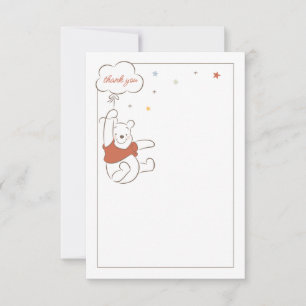 Carte De Remerciements Winnie L'Ourson sur le Baby shower de la Lune