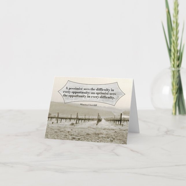 Carte De Remerciements Winston Churchill Citation Inspirationnelle Opport (Devant)