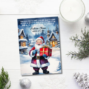 Carte De Remerciements Winter Wonderland Noël Père Noël Baby shower