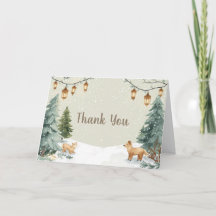 Winter Woodland Thank You Card – Snowy Trees