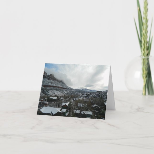 Carte De Remerciements Wintery Town (Devant)