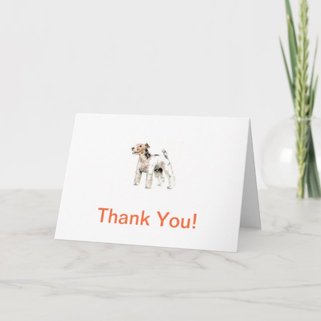 Carte De Remerciements Wire Haired Fox Terrier (Devant)
