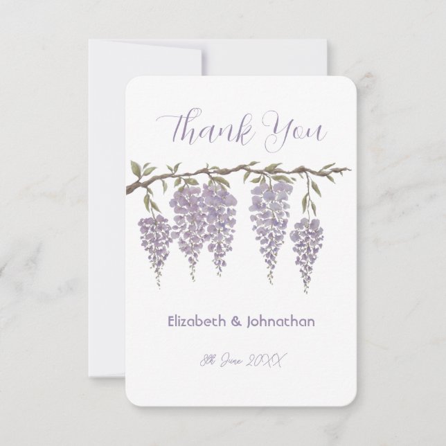 Carte de remerciements Wisteria (Devant)