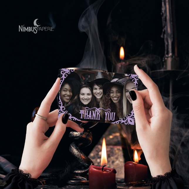 Carte De Remerciements Witchy Lavender Halloween Photo Thank You Card (Créateur téléchargé)