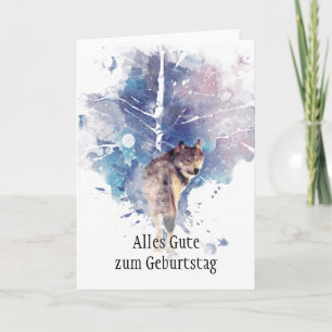 Carte De Remerciements Wolf Watercolor