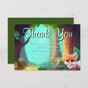 Carte De Remerciements Woodland forêt amis mignon bébé foin