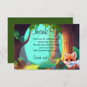 Carte De Remerciements Woodland forêt amis mignon bébé foin