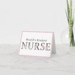 Carte De Remerciements World’s Kindest  Nurse Floral Christmas