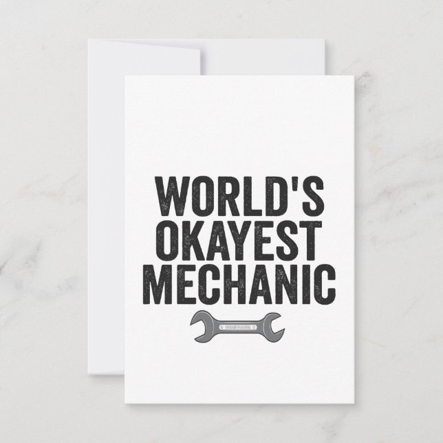 Carte De Remerciements World's Okayest mécanicien Funny réparateur automa (Devant)