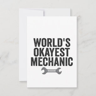 Carte De Remerciements World's Okayest mécanicien Funny réparateur automa
