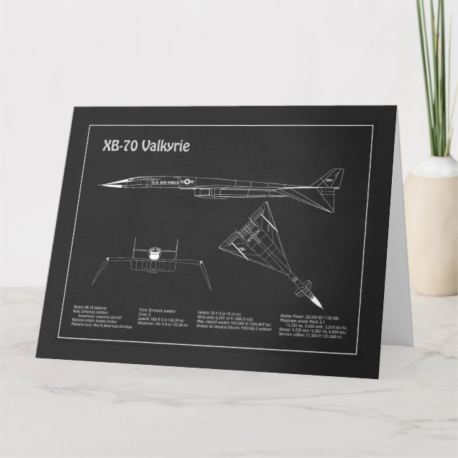 Carte De Remerciements XB-70 Valkyrie - Plan directeur de l'avion PD (Devant)