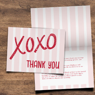 Carte De Remerciements XOXO Dessin à la Main Fête de Galentine Pliage