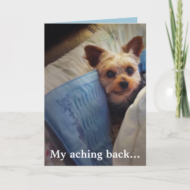 Carte De Remerciements Yorkie sur la protection de chauffage (Devant)
