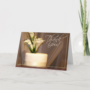 Carte De Remerciements Zantedeschia et gâteau de mariage - mercis !