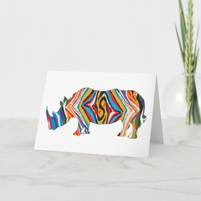 Carte De Remerciements Zèbre psychédélique de Rhinoceros (Devant)