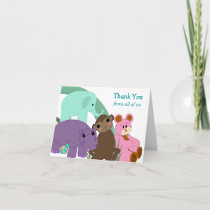 Carte De Remerciements Zoo Whimsical AnimauxMerci