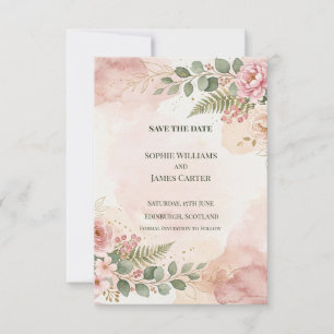Carte de Remise de Date de Mariage à la Végétation