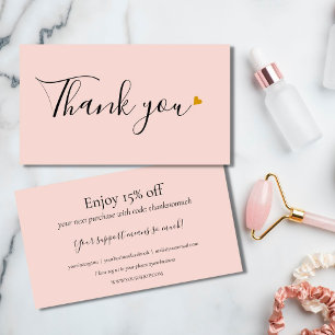 Carte de Remise Élégante Merci pour vos Achats