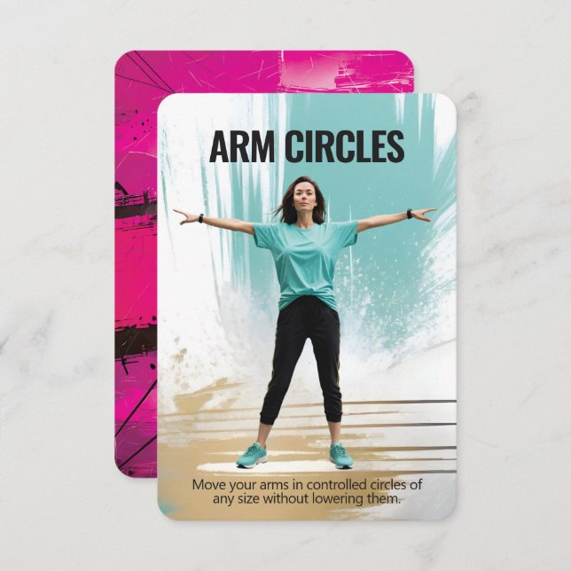Carte de remise en forme Arm Circles avec support  (Devant / Derrière)