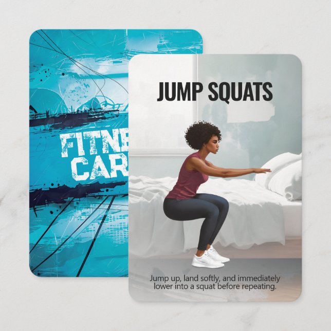 Carte de remise en forme de pompage Squats avec su (Devant / Derrière)