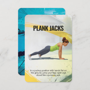 Carte de remise en forme Plank Jacks avec support 