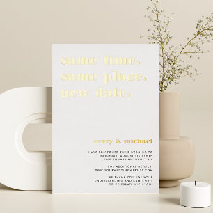 Carte de remise Mariage moderne Gold Foil