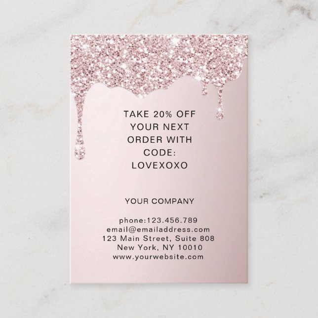 Carte de remise Parties scintillant Rosegold (Devant)