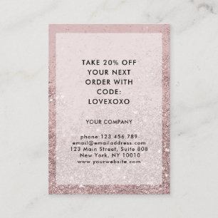 Carte de remise Parties scintillant Rosegold moder
