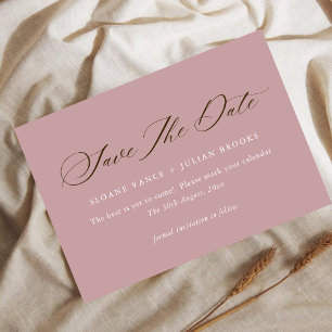 Carte de rendez-vous à typographie Rose Poussiéreu