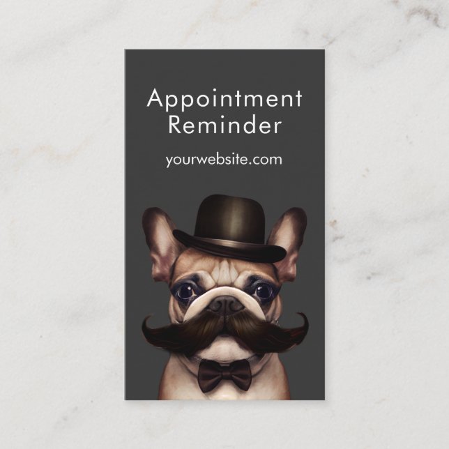 Carte De Rendez-vous Amusants Pet Groomer Français Buldog (Devant)